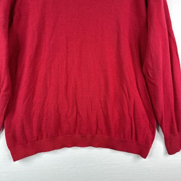 Sarah Spencer Womens Sweater 2X Red 100% Italian Merino Wool Turtleneck Pullover - Picture 3 of 8